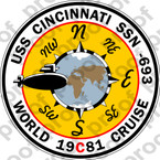 STICKER USN US NAVY SSN 693 USS CINCINNATI
