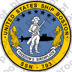 STICKER USN US NAVY SSN 703 USS BOSTON