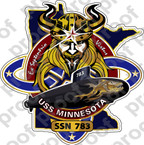 STICKER USN US NAVY SSN 783 USS MINNESOTA