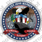 STICKER USN US NAVY SSN 785 USS JOHN WARNER
