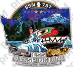 STICKER USN US NAVY SSN 787 USS WASHINGTON