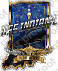 STICKER USN US NAVY SSN 789 USS INDIANA