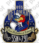 STICKER USN US NAVY SSN 791 USS DELAWARE