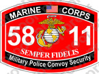 STICKER USMC MOS 5811 MILITARY POLICE ooo Lisc No 20187
