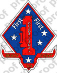 STICKER USMC UNIT   1ST BATTALION 1ST MARINE REGIMENT   ooo   LISC#20187