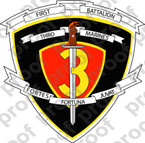 STICKER USMC UNIT   1ST BATTALION 3RD MARINE REGIMENT   ooo   LISC#20187