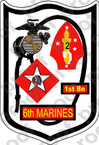 STICKER USMC UNIT   1ST BATTALION 6TH MARINE REGIMENT   ooo   LISC#20187