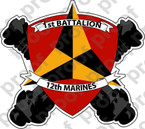 STICKER USMC UNIT   1ST BATTALION 12TH MARINE REGIMENT   ooo   LISC#20187