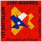 STICKER USMC UNIT   1ST BATTALION 23RD MARINE REGIMENT   ooo   LISC#20187