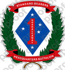 STICKER USMC UNIT   1ST HEADQUARTERS BATTALION   ooo   LISC#20187