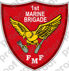 STICKER USMC UNIT   1ST MARINE BRIGADE   ooo   LISC#20187