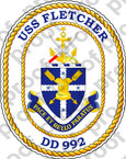 STICKER USN DD 992 USS FLETCHER