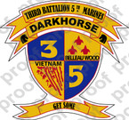 STICKER USMC UNIT   3rd Battalion 5th Marines Darkhorse ooo Lisc#20187