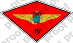 STICKER USMC UNIT   4th Marine Aircraft Wing MAW ooo Lisc#20187