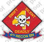 STICKER USMC UNIT   4TH RECON BATTALION B ooo Lisc#20187