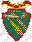 STICKER USMC UNIT   4TH TANK BATTALION D ooo Lisc#20187