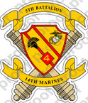 STICKER USMC UNIT   5TH BATTALION 14TH MARINE REGIMENT B v1 ooo Lisc#20187