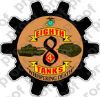 STICKER USMC UNIT   8TH TANK BATTALION ooo Lisc#20187