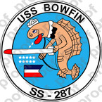 STICKER USN SS 287 USS BOWFIN