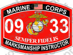 STICKER USMC MOS 0933 MARKSMANSHIP INSTRUCTOR ooo Lisc No 20187
