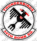 STICKER USAF 34TH BOMB SQUADRON A