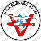 STICKER USN SS 254 USS GURNARD A