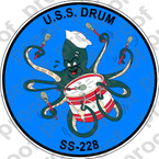 STICKER USN SS 228 USS DRUM