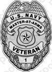 STICKER RANK U S NAVY MASTER AT ARMS BADGE SILVER VETERAN