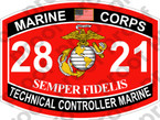STICKER USMC MOS 2821 TECHNICAL CONTROLLER MARINE ooo USMC Lisc No 20187