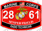 STICKER USMC MOS 2861 RADIO TECHNICIAN ooo USMC Lisc No 20187