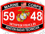 STICKER USMC MOS 5948 AVIATION RADAR TECHNICIAN ooo USMC Lisc No 20187