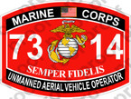 STICKER USMC MOS 7314 UNMANNED AERIAL VEHICLE OPERATOR ooo USMC Lisc No 20187