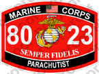 STICKER USMC MOS 8023 PARACHUTIST ooo USMC Lisc No 20187