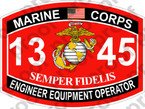 STICKER USMC MOS 1345 ENGINEER EQUIPMENT OPERATOR ooo USMC Lisc No 20187