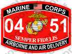 STICKER USMC MOS 0451 AIRBORNE AND AIR DELIVERY ooo USMC Lisc No 20187
