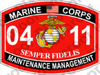 STICKER USMC MOS 0411 MAINTENANCE MANAGEMENT ooo USMC Lisc No 20187