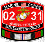 STICKER USMC MOS 0231 INTELLIGENCE SPECIALIST Afghanistan ooo USMC Lisc No 20187