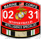 STICKER USMC MOS 0231 INTELLIGENCE SPECIALIST IRAQ ooo USMC Lisc No 20187