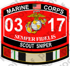 STICKER USMC MOS 0317 SCOUT SNIPER IRAQ ooo USMC Lisc No 20187