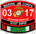 STICKER USMC MOS 0317 SCOUT SNIPER KUWAIT ooo USMC Lisc No 20187