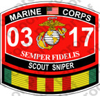 STICKER USMC MOS 0317 SCOUT SNIPER VIETNAM ooo USMC Lisc No 20187
