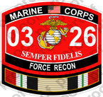 STICKER USMC MOS 0326 FORCE RECON IRAQ ooo USMC Lisc No 20187