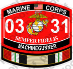 STICKER USMC MOS 0331 MACHINEGUNNER IRAQ ooo USMC Lisc No 20187