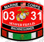 STICKER USMC MOS 0331 MACHINEGUNNER KUWAIT ooo USMC Lisc No 20187