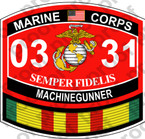 STICKER USMC MOS 0331 MACHINEGUNNER VIETNAM ooo USMC Lisc No 20187