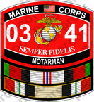 STICKER USMC MOS 0341 MOTARMAN Afgan Iraq ooo USMC Lisc No 20187
