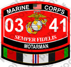 STICKER USMC MOS 0341 MOTARMAN Afghanistan ooo USMC Lisc No 20187