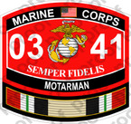 STICKER USMC MOS 0341 MOTARMAN IRAQ ooo USMC Lisc No 20187