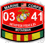 STICKER USMC MOS 0341 MOTARMAN VIETNAM ooo USMC Lisc No 20187