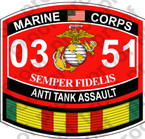 STICKER USMC MOS 0351 ANTI TANK ASSAULT VIETNAM ooo USMC Lisc No 20187